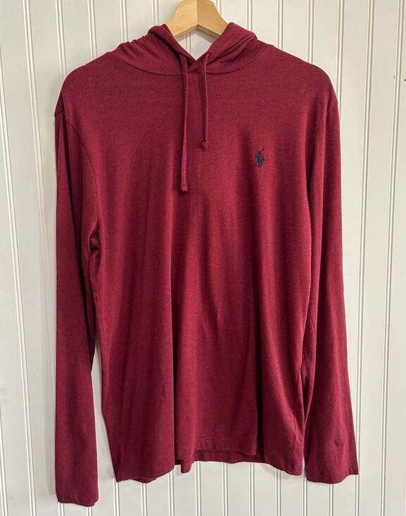 Polo Ralph Lauren Other - Polo Ralph Lauren Men's Jersey Hooded Long-Sleeve T-Shirt, Burgundy, Size M